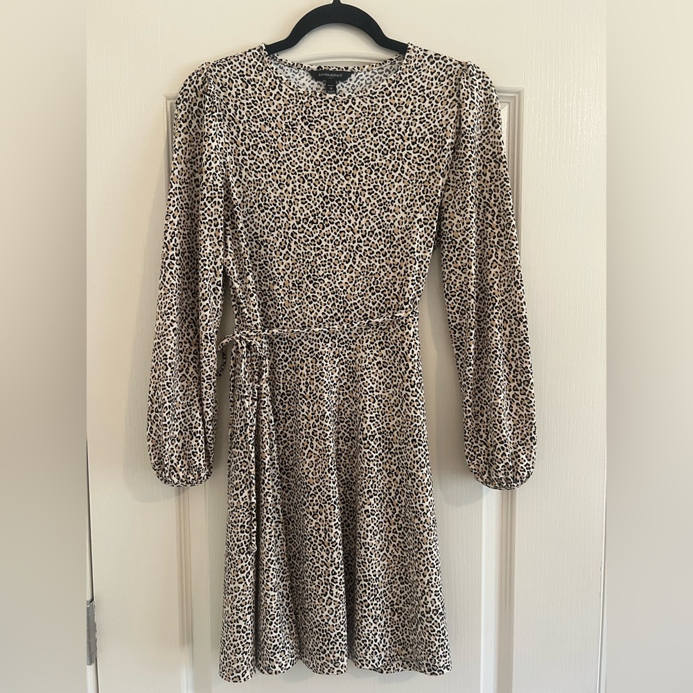 Banana Republic Leopard Print Bishop Sleeve Sheath Dress